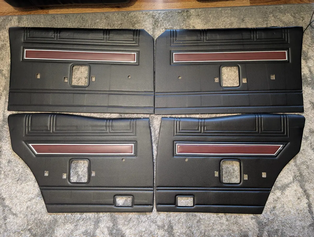 Ford Falcon Xw Gt Or Fairmont Door Trim Set Metal Tops Repro Interior Black 1