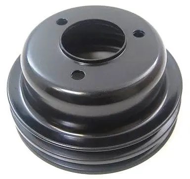 Black Steel Double-Groove Crankshaft Pulley – 6-5/8" Diameter, 2-3/4" Depth 1