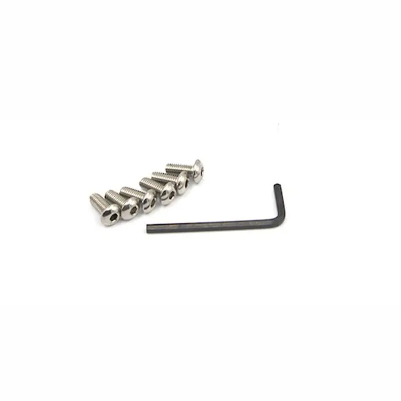 Silver Steering Wheel Screws 6 Pcs Flat Style With Tool Stainless Steel 1