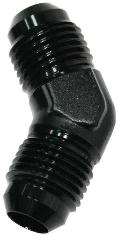 Af827-10Blk -10An 45° Male Flare Union Fitting – Black Anodized Aluminum 1