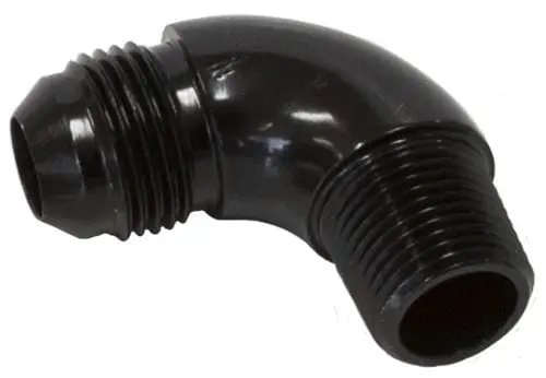 Full-Flow 90° Npt-To-An Adapter – 1" Npt To -16An, Black Anodized (Af522-16Blk) 1