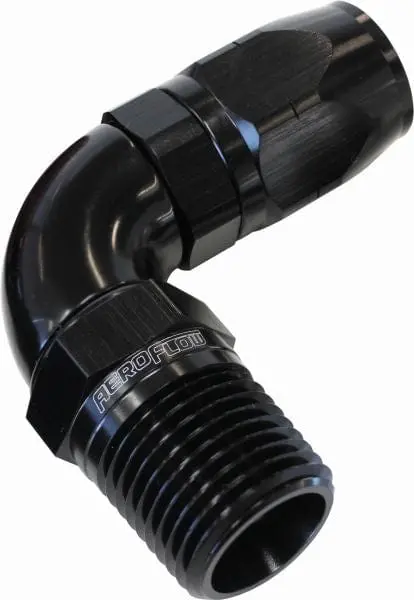 Af529-06-04Blk 90° Swivel Hose End – 1/4" Npt Male To -6An, Full-Flow Black Anodized 1