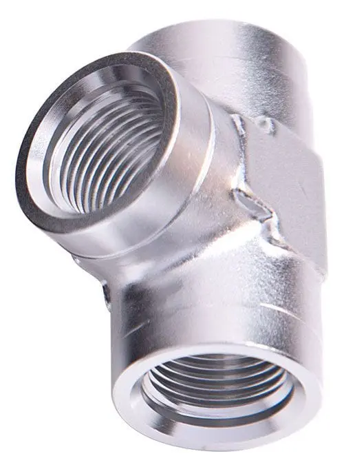 Af917-08S 1/2" Npt Female Pipe Tee Fitting – Black Anodized Aluminum 1