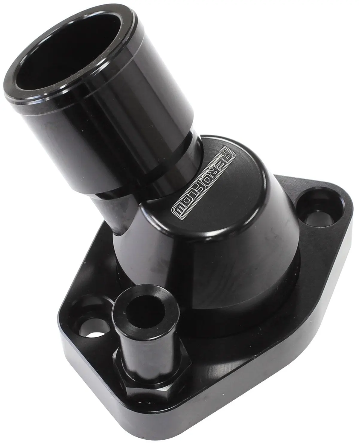 Af64-2233Blk Black-Anodized 45° Billet Swivel Thermostat Housing 1