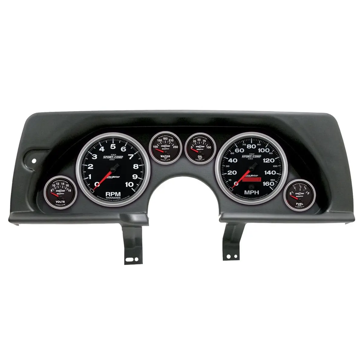 Autometer Sport-Comp Ii Analog Gauge Cluster – 12-Volt, Black Face, 5-Piece Set (2926-12) 1