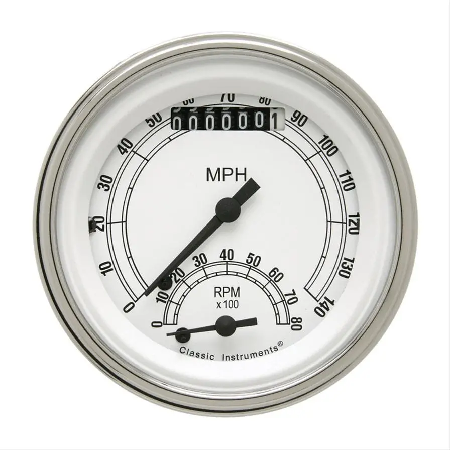 Classic Instruments White Series Analog Gauge Cluster – Cw20Slf For Retro Dash Builds 1