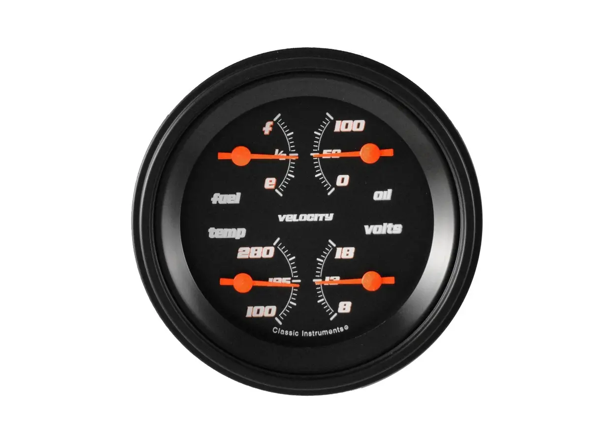 Classic Instruments Velocity Series Analog Gauge Kit – Black Bezel, Led Illumination (Vs73Bblf) 1