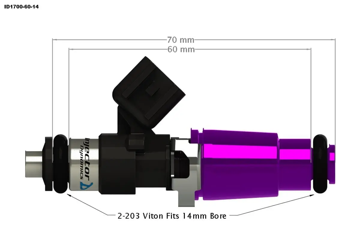Injector Dynamics Id1700X High-Flow Fuel Injectors – 1700 Cc/Min, 60 Lb/Hr 1