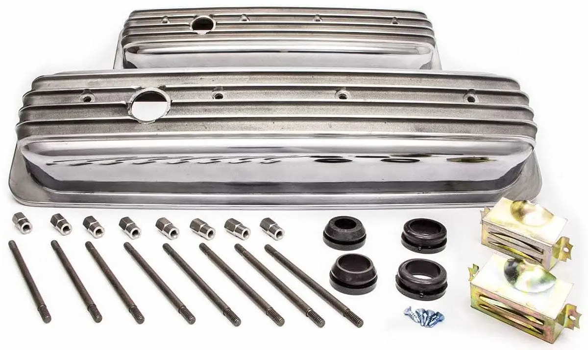 Polished Aluminum Nostalgic Short Finned Valve Covers With Breather Hole – Rpcr61 1